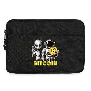 Bitcoin Alien Astronaut Crypto vers la Lune - Sacoche pour ordinateur portable 13 pouces - noir - Devant