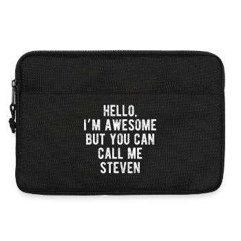Hallo, mir geht's großartig, nenn mich Steven – lustiges Zitat. - Laptoptasche 13" - Schwarz - Vorne