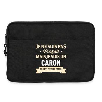 Je Ne Suis Pas Parfait Mais Je Suis Un Caron Et... - Sacoche pour ordinateur portable 13 pouces - noir - Devant