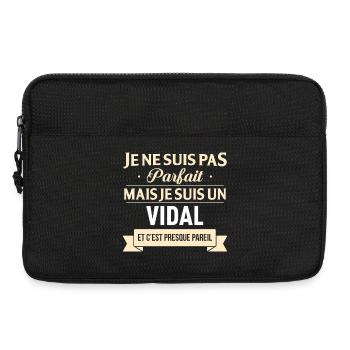 Je Ne Suis Pas Parfait Mais Je Suis Un Vidal Et... - Sacoche pour ordinateur portable 13 pouces - noir - Devant
