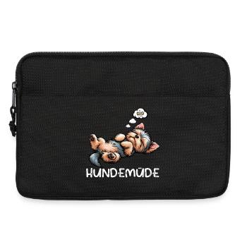 Hundemüde Yorkshire Terrier Yorkie Yorkiebesitzer  - Laptoptasche 13" - Schwarz - Vorne