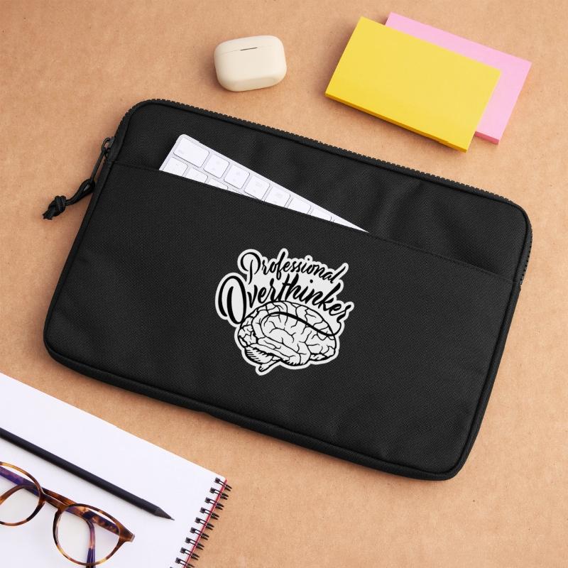 Professional Overthinker Funny Brooding Anxiety Logo Laptop bag 13"