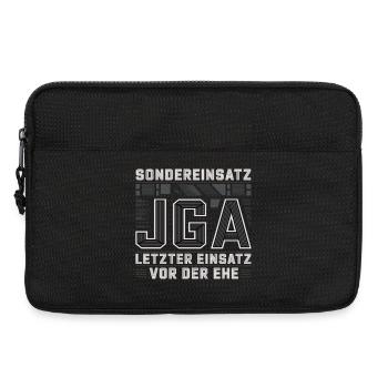  Sondereinsatz JGA – Letzter Einsatz vor der Ehe - Laptoptasche 13" - Schwarz - Vorne