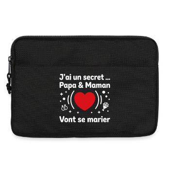 Papa et Maman vont se marier - Sacoche pour ordinateur portable 13 pouces - noir - Devant