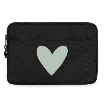 Vert Cœur Sauge - Sacoche pour ordinateur portable 13 pouces - noir - Devant