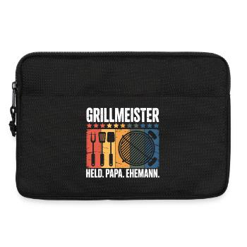 Ehemann Papa Grillmeister Held Vatertag BBQ  - Laptoptasche 13" - Schwarz - Vorne