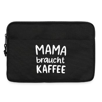 Mama braucht Kaffee Koffein Morgenmuffel Muttertag - Laptoptasche 13" - Schwarz - Vorne