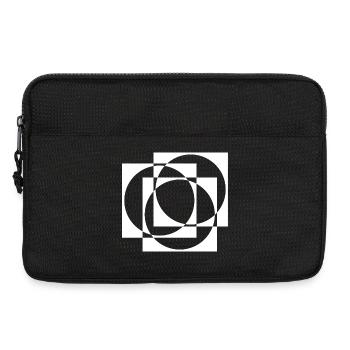 Geometric Circles and Squares Overlay - Laptop bag 13" - black - Front