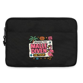 Malle Diven On Tour Damen Flamingo Mallorca Party - Laptoptasche 13" - Schwarz - Vorne