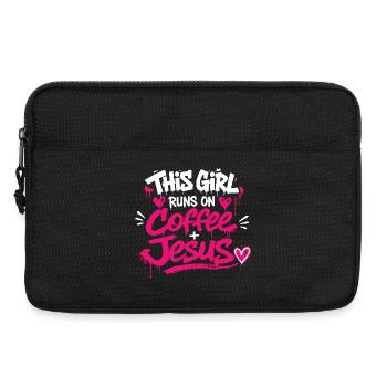 Coffee & Jesus Graffiti Design - Laptop bag 13" - black - Front