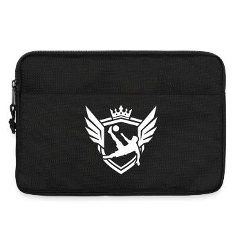 Blason du footballeur à coup de pied aérien - Sacoche pour ordinateur portable 13 pouces - noir - Devant