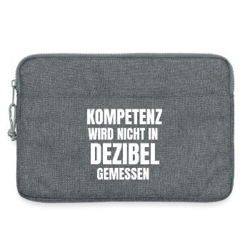 Lustige Sprüche Kompetent wird nicht in Dezibel - Laptoptasche 13" - Grau meliert - Vorne