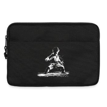 Jungen Karate Zeichnung - Laptoptasche 13" - Schwarz - Vorne