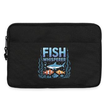  Fish Whisperer Lustiger Angler Spruch Mit Hai Und - Laptoptasche 13" - Schwarz - Vorne