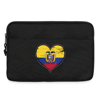 Ecuador heart flag used - Laptop bag 13" - black - Front