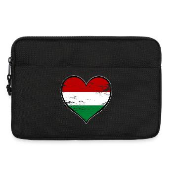 Hungary Heart Flag Used - Laptop bag 13" - black - Front