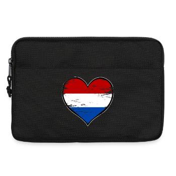Holland heart flag used - Laptop bag 13" - black - Front