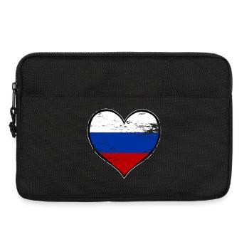 Russland Herzflagge used - Laptoptasche 13" - Schwarz - Vorne
