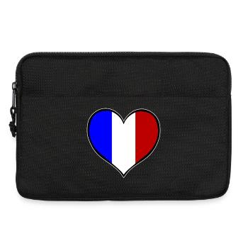 France Heart Flag - Laptop bag 13" - black - Front