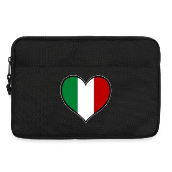 Drapeau du cœur de l’Italie - Sacoche pour ordinateur portable 13 pouces - noir - Devant
