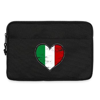 Italy Heart Flag Used - Laptop bag 13" - black - Front