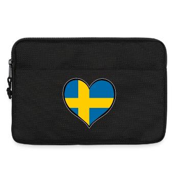 Drapeau du cœur de la Suède - Sacoche pour ordinateur portable 13 pouces - noir - Devant