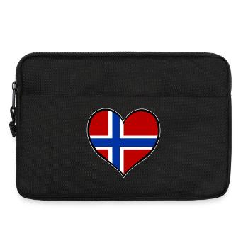 Norwegen Herzflagge used - Laptoptasche 13" - Schwarz - Vorne