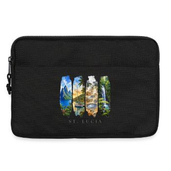 Voyage de vacances à Sainte-Lucie – Plage des Caraïbes et nature - Sacoche pour ordinateur portable 13 pouces - noir - Devant