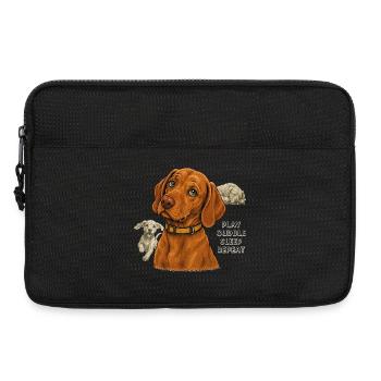 Vizsla Petit, Joue, Câline, Sommeil, Répéte. - Sacoche pour ordinateur portable 13 pouces - noir - Devant