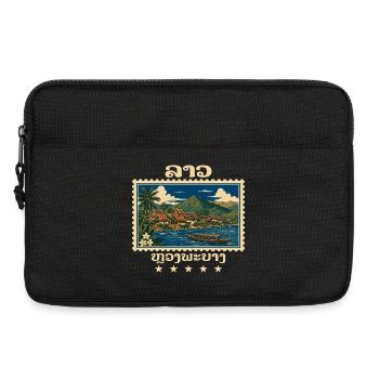 Laos Luang Prabang Vintage Travel Brand - Laptop bag 13" - black - Front