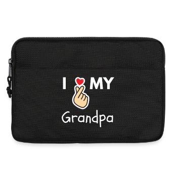 J’adore mon cadeau de famille grand-père - Sacoche pour ordinateur portable 13 pouces - noir - Devant