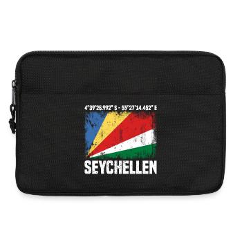 Seychellen Koordinaten - Laptoptasche 13" - Schwarz - Vorne