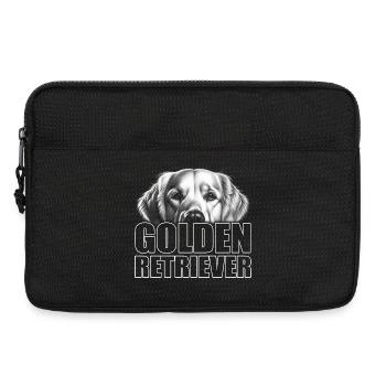 Golden Retriever Porträt mit Schriftzug - Laptoptasche 13" - Schwarz - Vorne