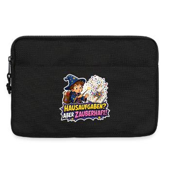 Hausaufgaben Aber Zauberhaft Zauberer Kind Spruch - Laptoptasche 13" - Schwarz - Vorne