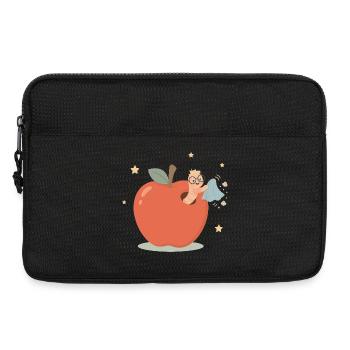 Funny bookworm cleaning the house - Laptop bag 13" - black - Front