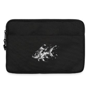 Goldfish Koi Ink Art Drawing Vector - Laptop bag 13" - black - Front