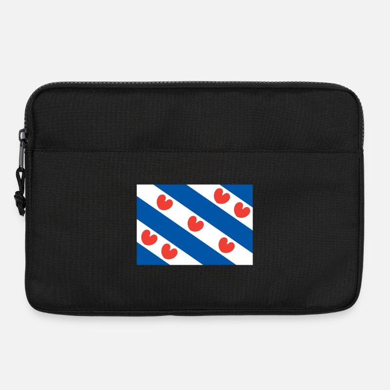Drapeau frison - Sacoche pour ordinateur portable 13 pouces - noir