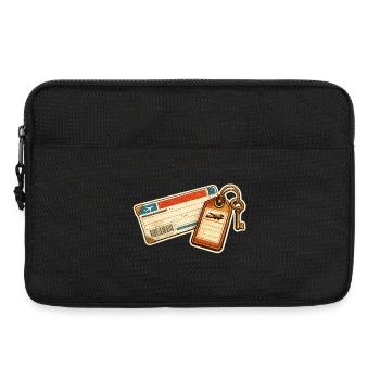 Vintage Airline Ticket Luggage Tag Design - Laptop bag 13" - black - Front