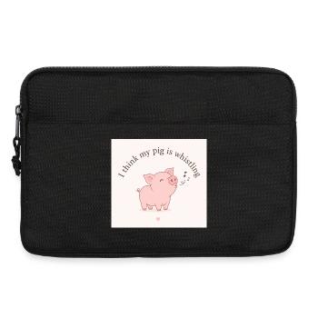 Je crois que mon cochon siffle - Sacoche pour ordinateur portable 13 pouces - noir - Devant