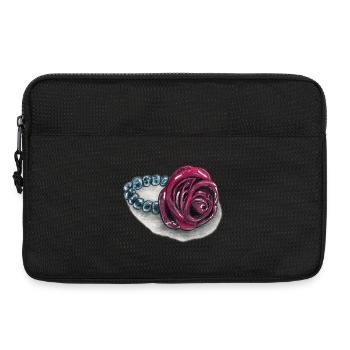Rose heart with pearls - Laptop bag 13" - black - Front