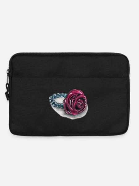 Rose heart with pearls - Laptop bag 13" - black