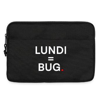 MONDAY = BUG. Humor Monday Office - Laptop bag 13" - black - Front