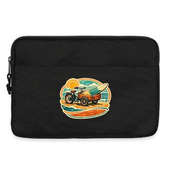Cart rétro de planche de surf sur la plage Vélo cargo - Sacoche pour ordinateur portable 13 pouces - noir - Devant