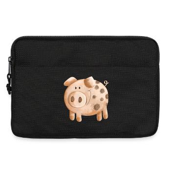 Little pink piggy - pig - piglet - Laptop bag 13" - black - Front