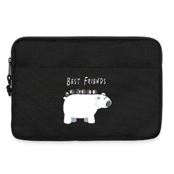 Best Friends Eisbär mit Pinguinen - Freunde - Laptoptasche 13" - Schwarz - Vorne