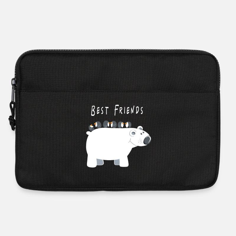 Best Friends Eisbär mit Pinguinen - Freunde - Laptoptasche 13" - Schwarz