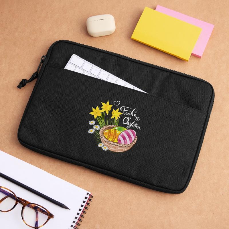 Happy Easter Easter basket Easter eggs Easter flowers eggs Laptop bag 13"