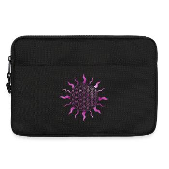 Blume des Lebens Sonne Mandala Watercolor Pink - Laptoptasche 13" - Schwarz - Vorne
