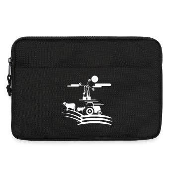 Farmer Farm Bauernhof Bauer Symbol Grafik Icon - Laptoptasche 13" - Schwarz - Vorne