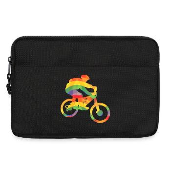 Farbiger Biker / Bunter Mountainbiker - Laptoptasche 13" - Schwarz - Vorne